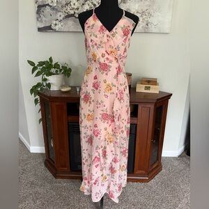 Women's Pink Floral Light Weight Maxi Dress